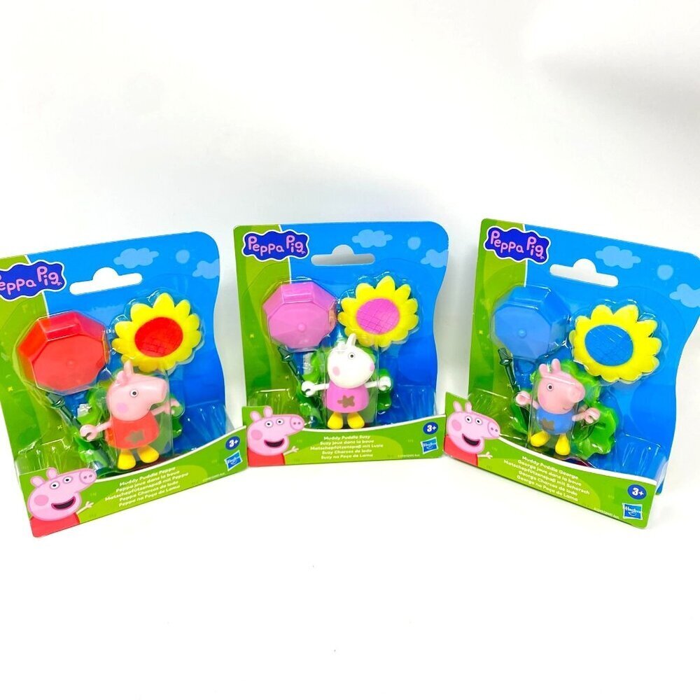 Hasbro Peppa Pig Muddy Puddle Poseable Peppa/ Suzy Sheep / George Pig